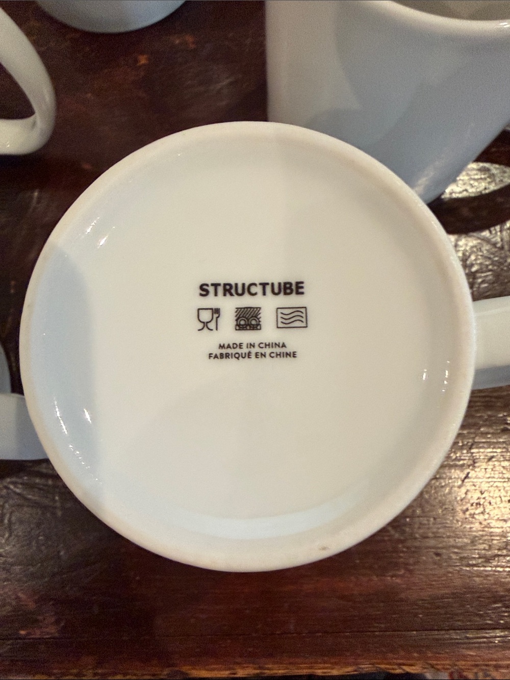 White Structube Ceramic Coffee Mugs - Set of 5 - Picture 5 of 5